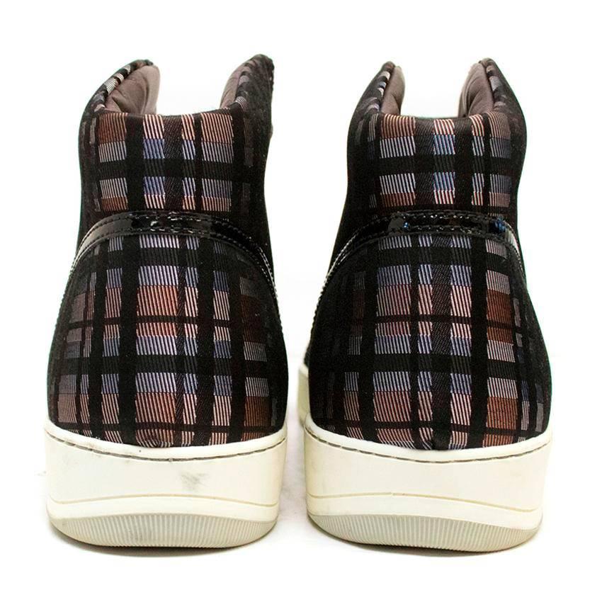 Black Lanvin Checked High-Top Trainers  For Sale