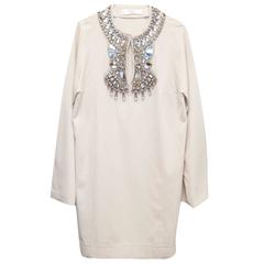 Lanvin Cream Embellished Tunic Dress