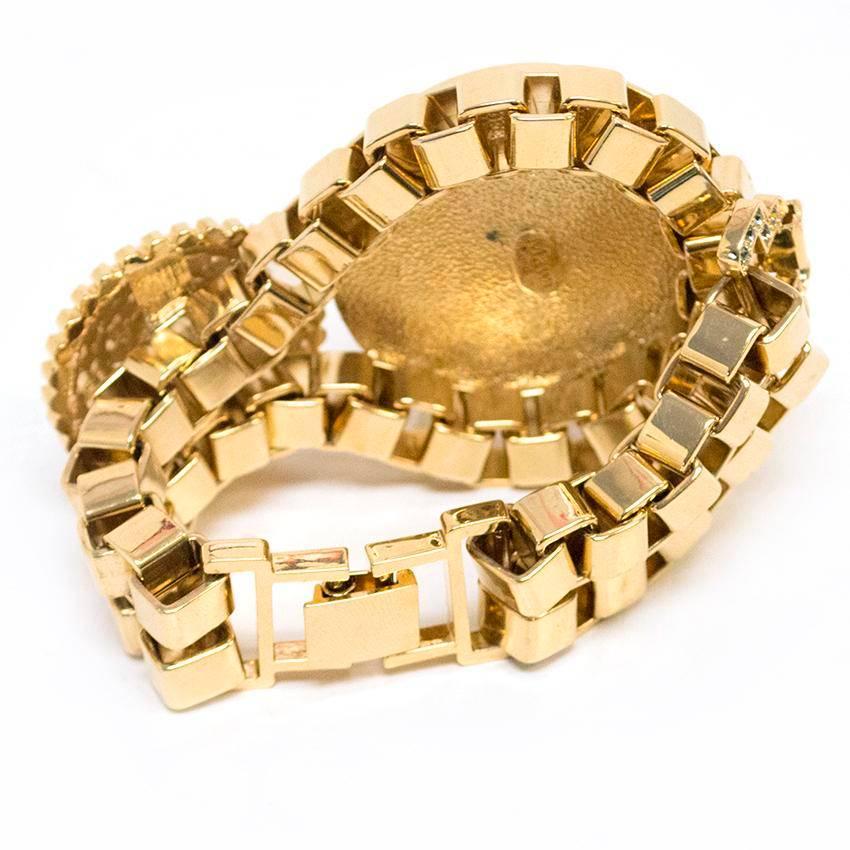 Mawi Gold & Crystal Chunky Bracelet In Excellent Condition For Sale In London, GB