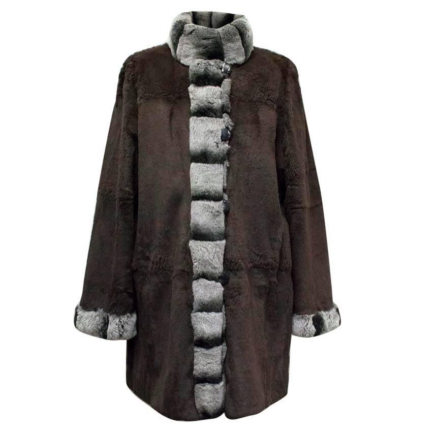 Grey Chinchilla Fur Reversible Coat  For Sale