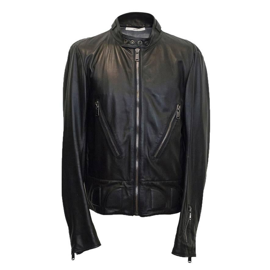 Yves Saint Laurent Black Leather Jacket  For Sale