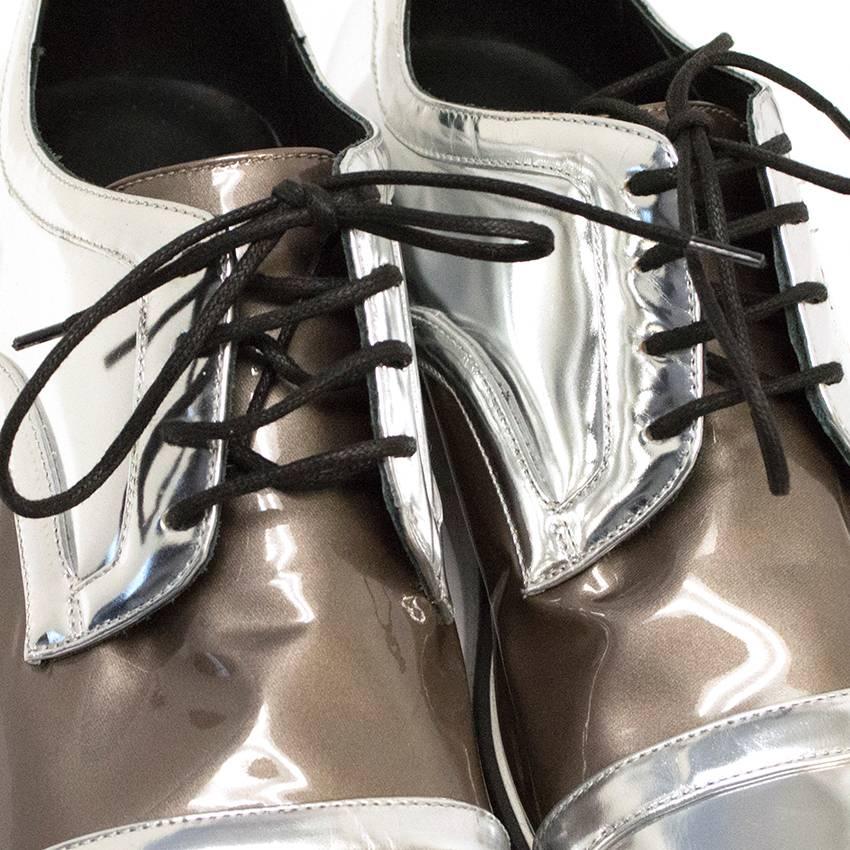 Nicholas Kirkwood Metallic Brogues  In New Condition For Sale In London, GB