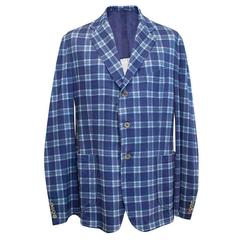 Fedeli checked blue blazer 4