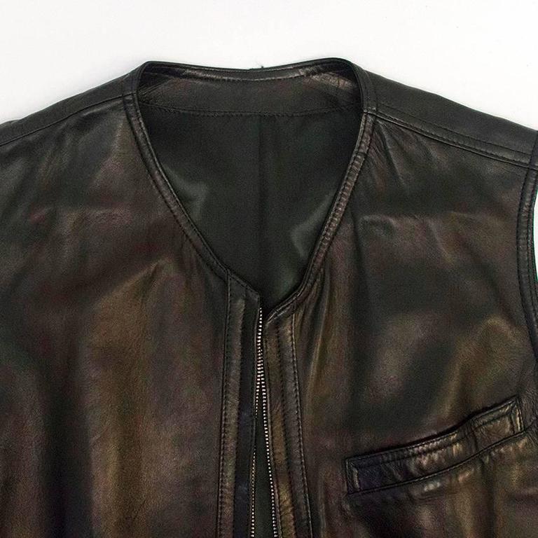 Gianni Versace Limited Edition Men's Black Leather Vest For Sale at ...