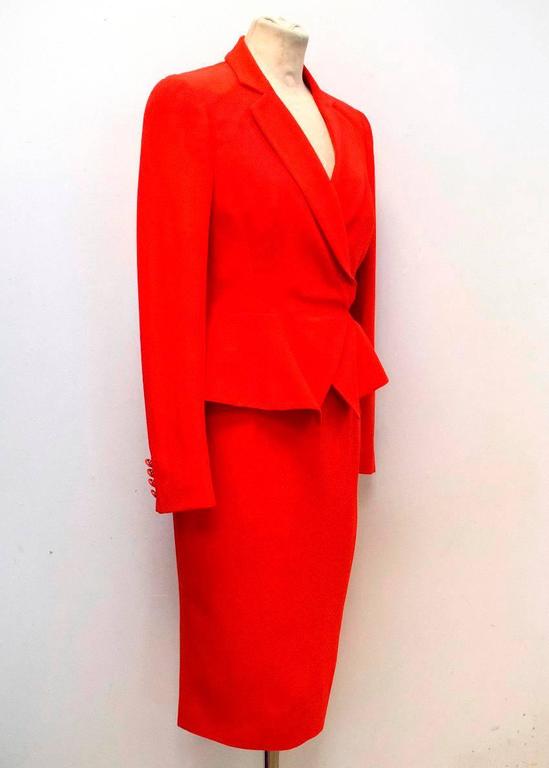 red skirt and jacket