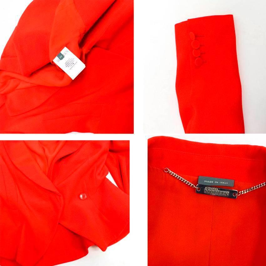 Alexander McQueen Red Two Piece Skirt Suit For Sale 2