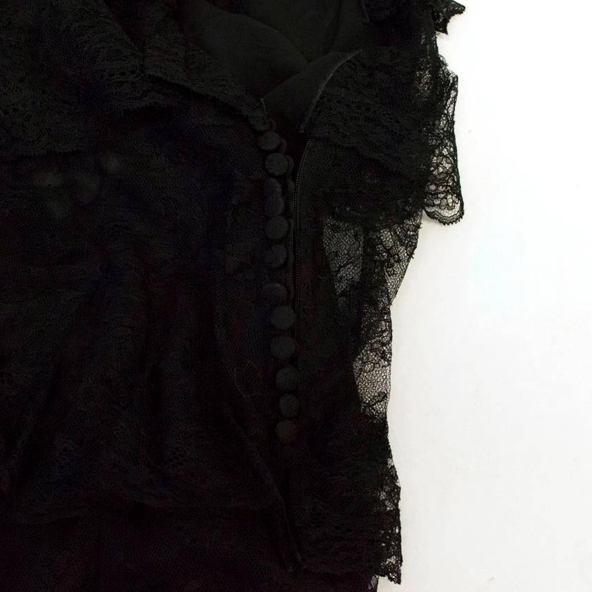 Christian Dior Black Lace Frill Maxi Dress For Sale at 1stDibs | dior ...