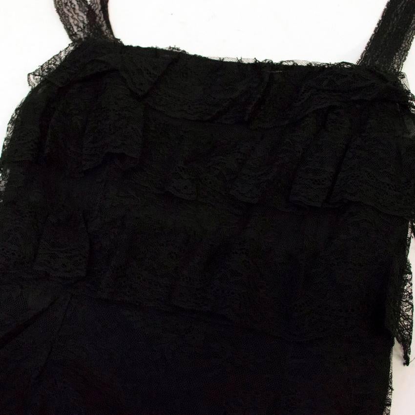 Christian Dior Black Lace Frill Maxi Dress  For Sale 3