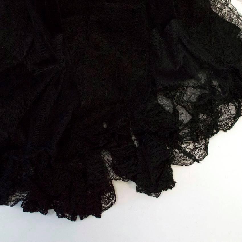 Christian Dior Black Lace Frill Maxi Dress  For Sale 1