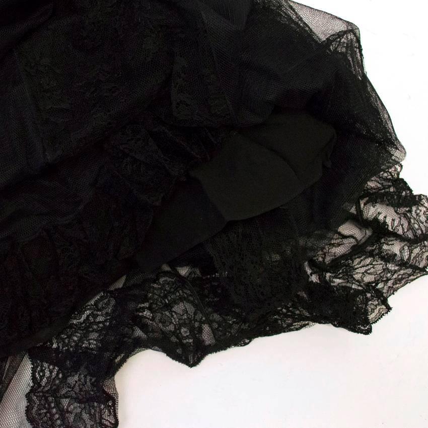 Christian Dior Black Lace Frill Maxi Dress  For Sale 4