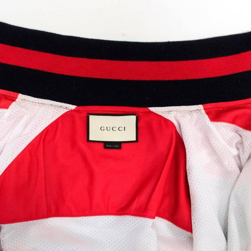 Gucci Men's Red Eagle Print Technical Jersey Jacket In Excellent Condition For Sale In London, GB