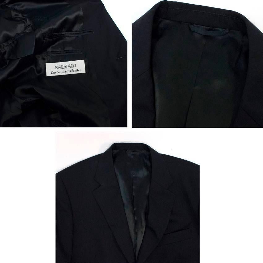 Balmain Black Pinstripe Suit 48R 1