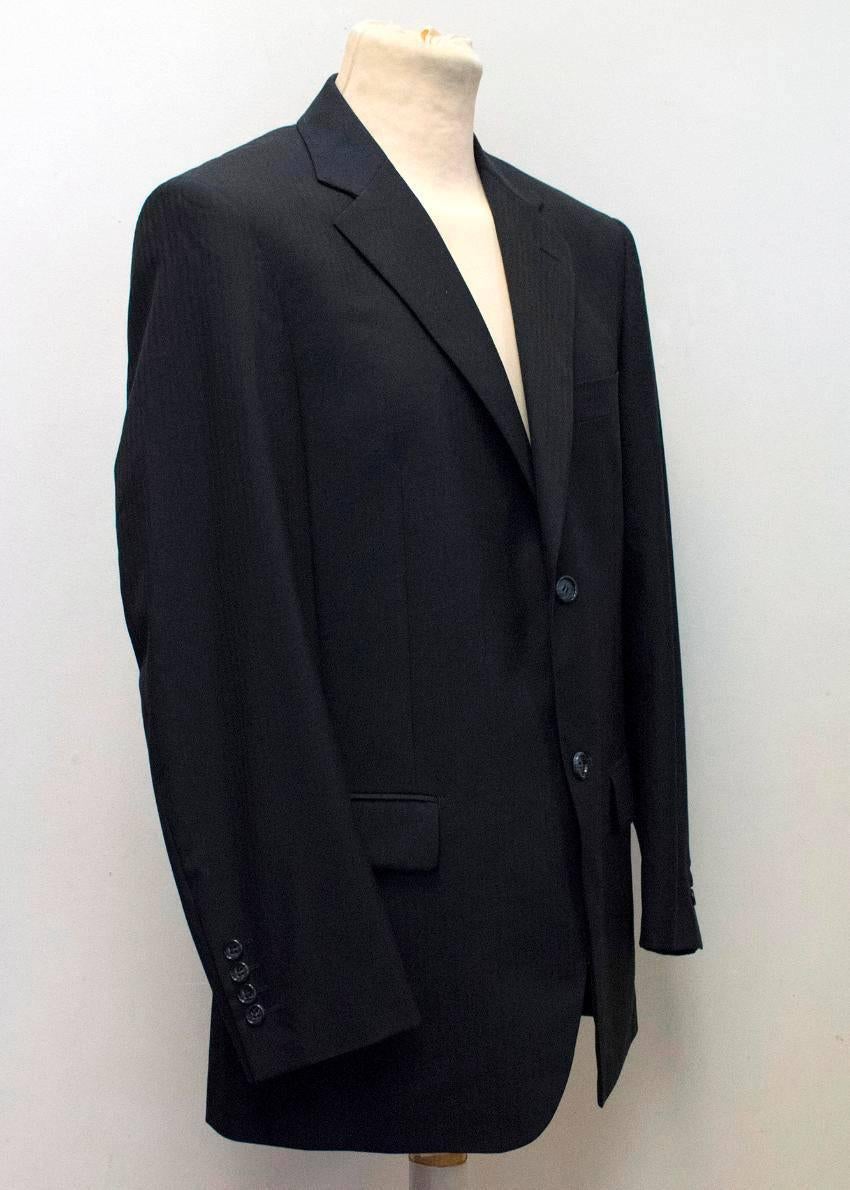 Balmain Black Pinstripe Suit 48R In Excellent Condition In London, GB