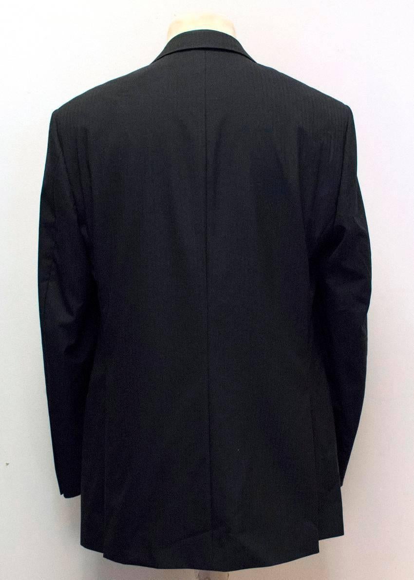 Men's Balmain Black Pinstripe Suit 48R