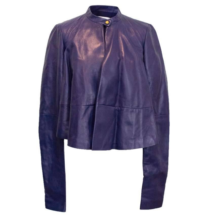 Vionnet purple leather jacket For Sale