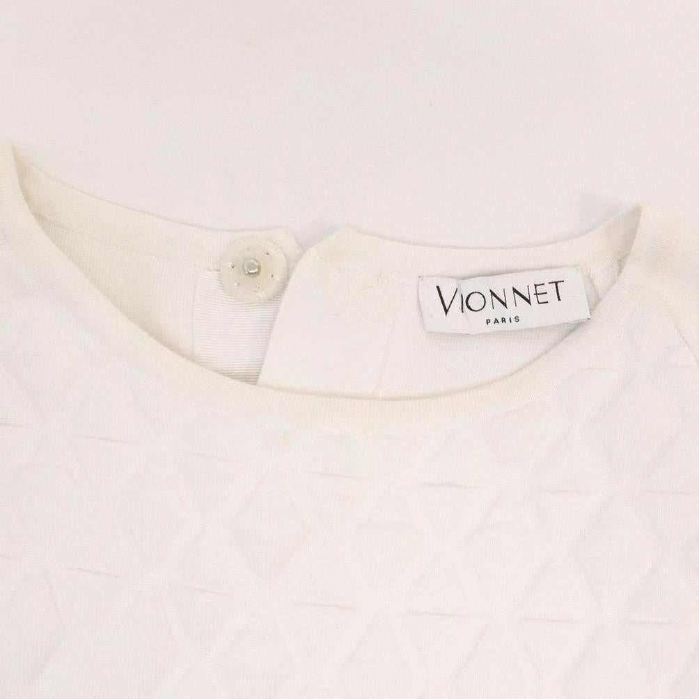 Gray Vionnet White Textured Shift Dress For Sale