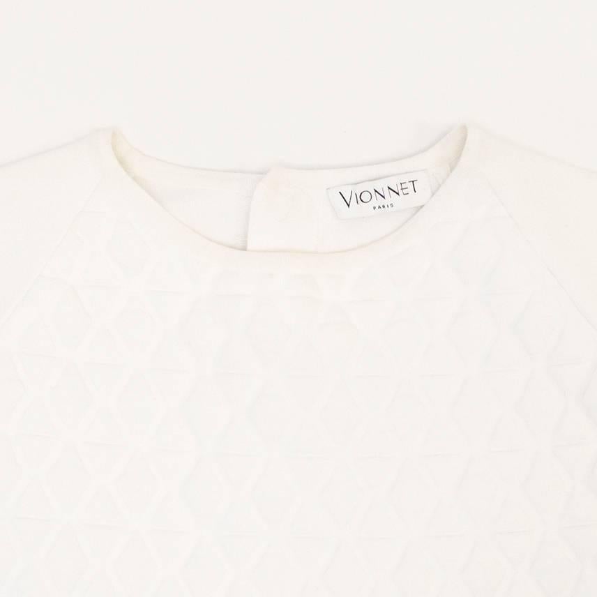 Vionnet White Textured Shift Dress In Excellent Condition For Sale In London, GB