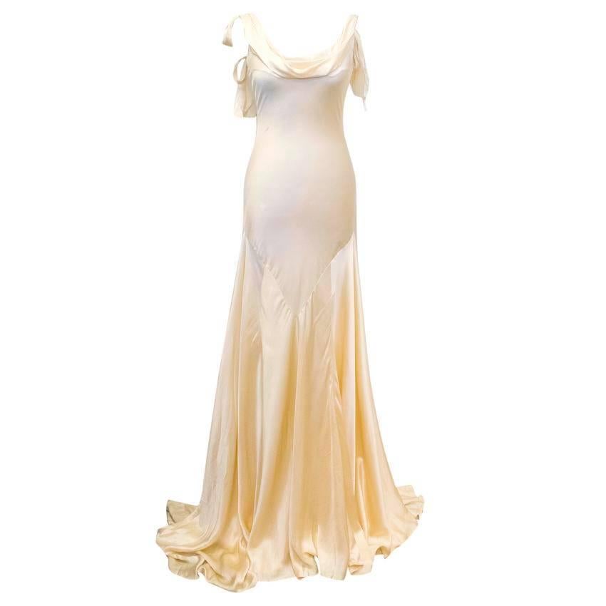Luisa Beccaria Cream Silk Wedding Gown