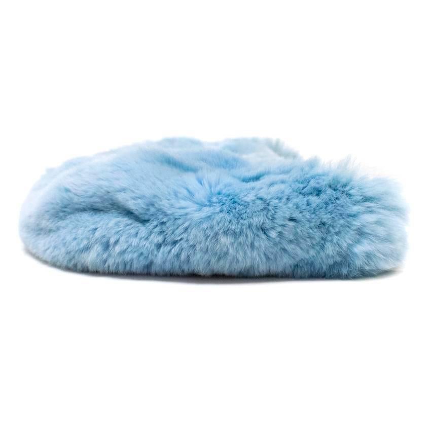 Chanel Powder Blue Rabbit Fur Handbag In Excellent Condition For Sale In London, GB