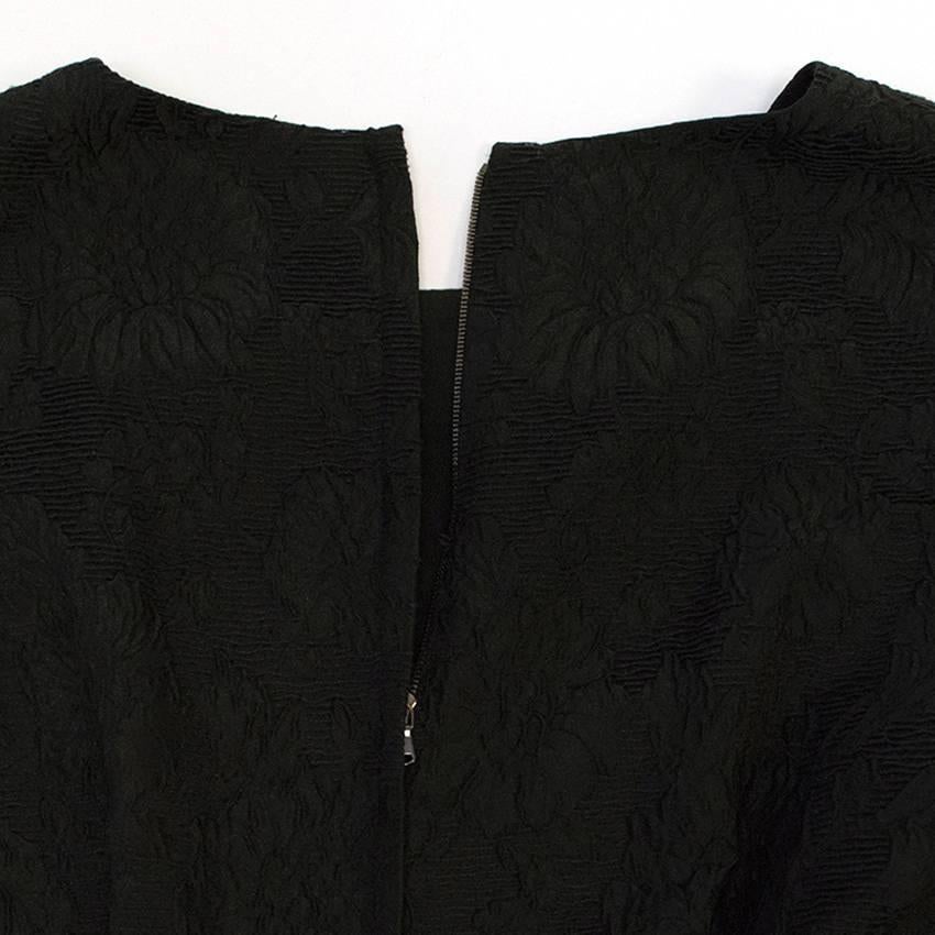 Dolce & Gabbana Black Embroidered Cotton Dress with Lace Detail For Sale 2