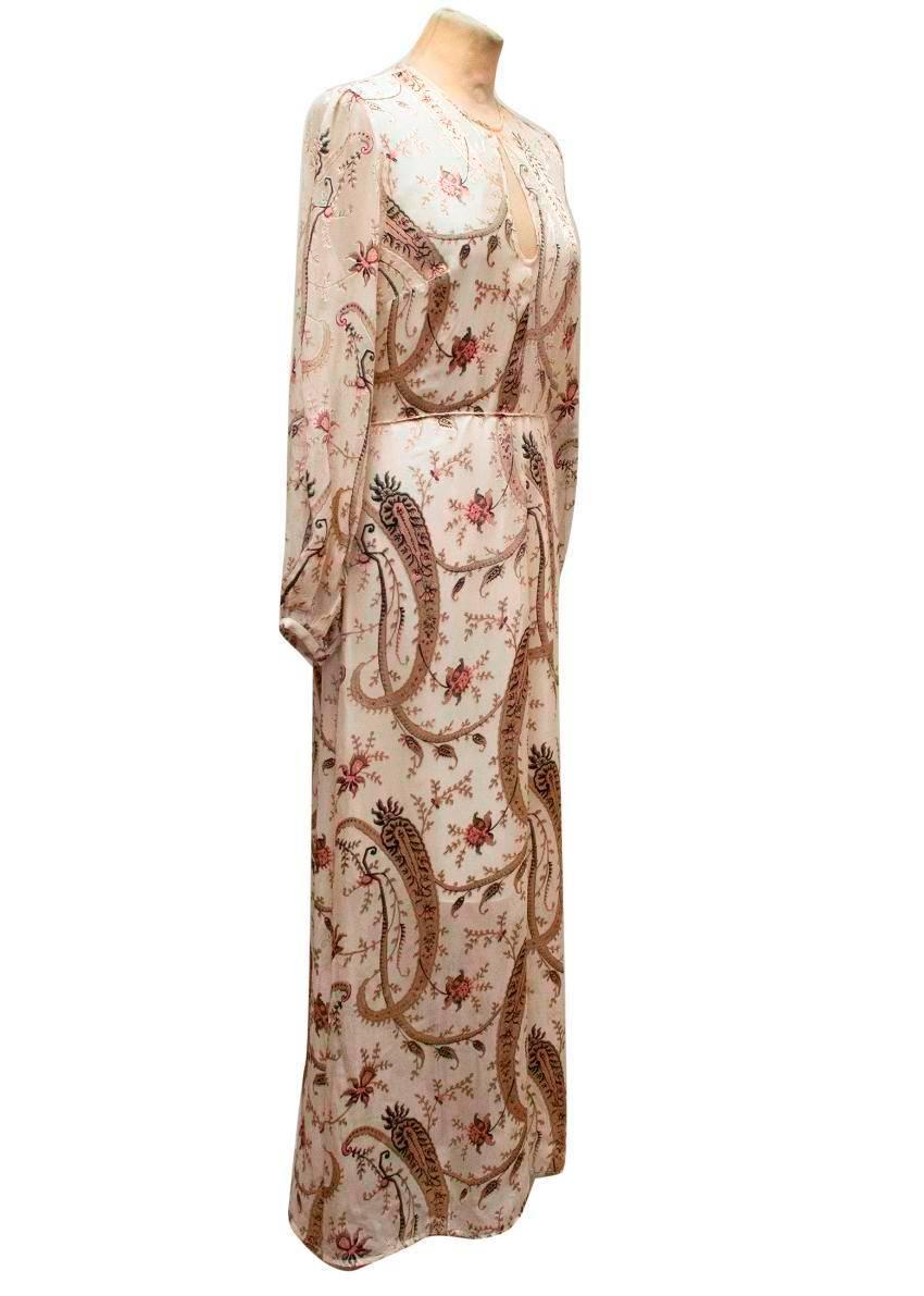 Beige  Zimmerman Patterned Silk Dress For Sale