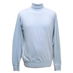 Richard James Savile Row Men's Light Blue Roll Neck Jumper 8