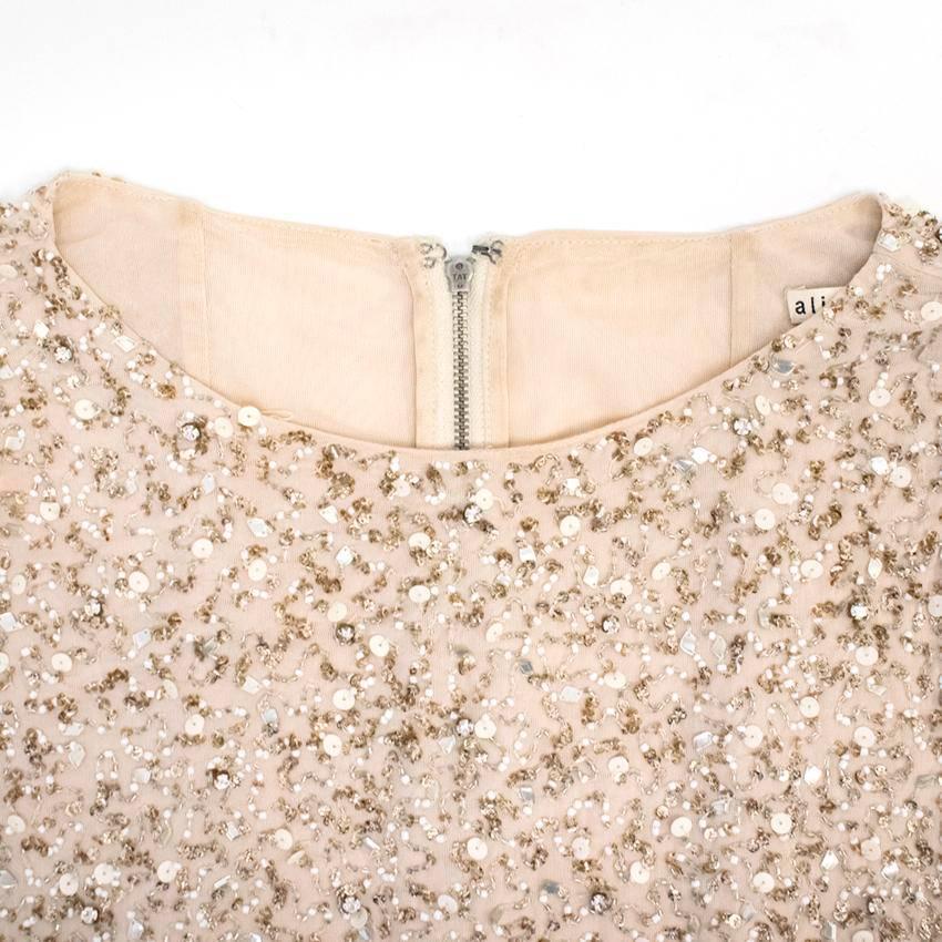 Women's Alice + Olivia Cream Embellished Dress   For Sale