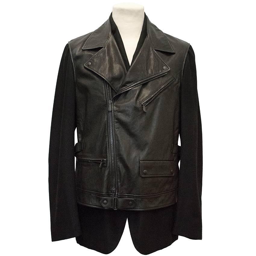Black Bottega Venetta Cashmere blazer and Leather Vest Jacket For Sale