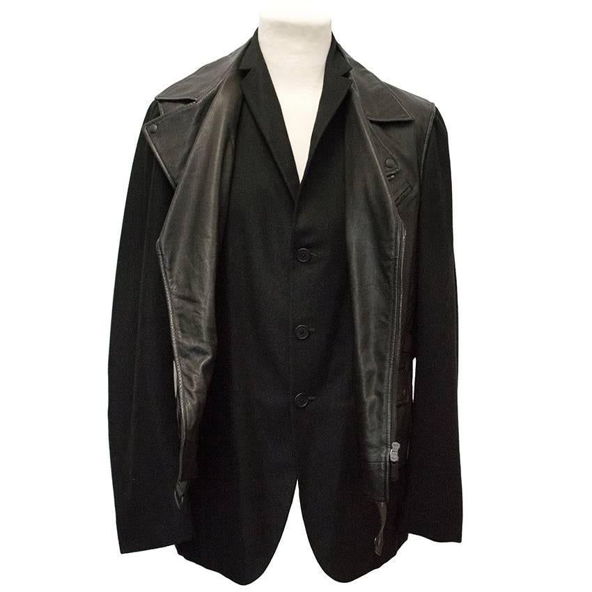 Men's Bottega Venetta Cashmere blazer and Leather Vest Jacket For Sale