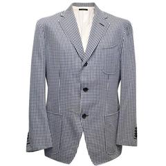  Tom Ford Blue and White Checkered Blazer