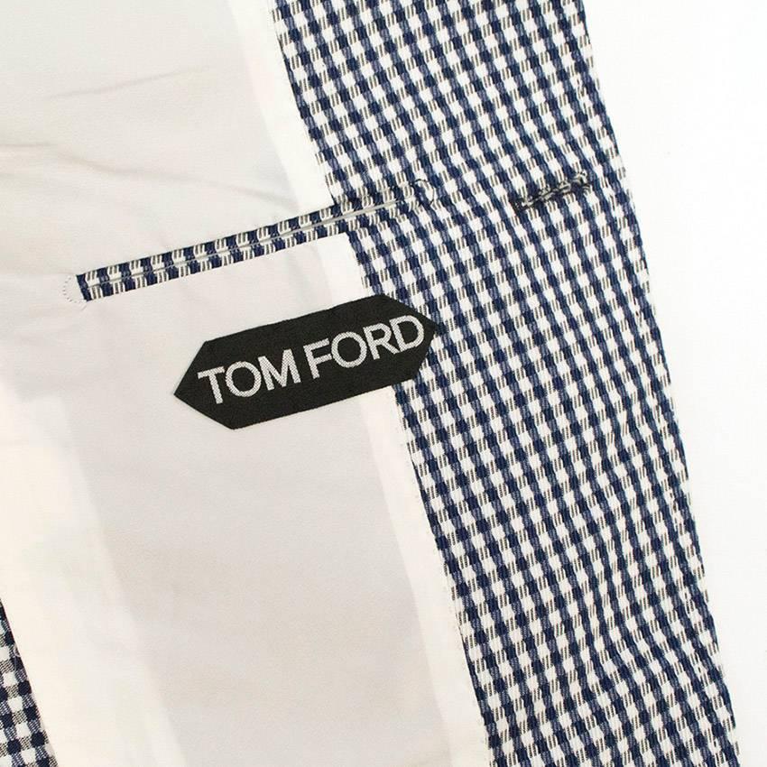 Men's  Tom Ford Blue and White Checkered Blazer