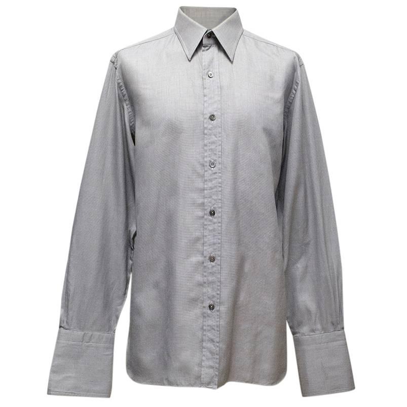 Tom Ford Grey Textured Dress Shirt  For Sale