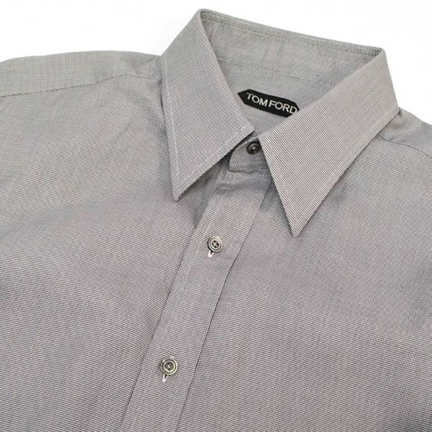 Men's Tom Ford Grey Textured Dress Shirt  For Sale