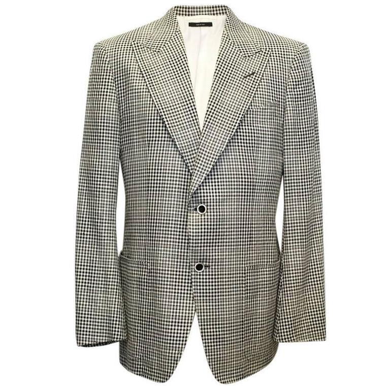 white checkered blazer