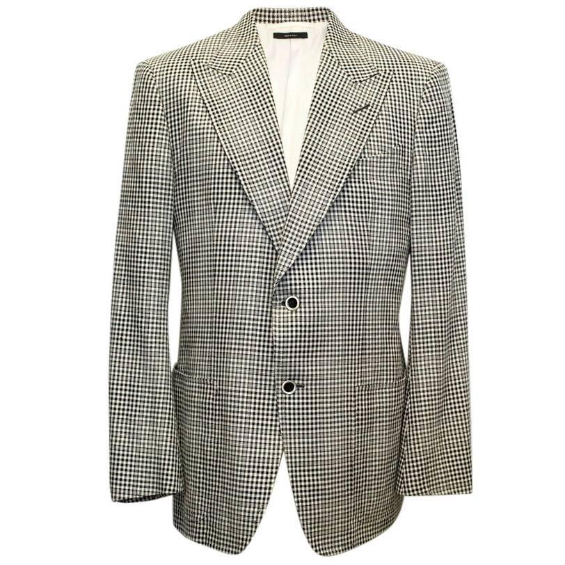 Tom Ford Black and White Checkered Blazer For Sale