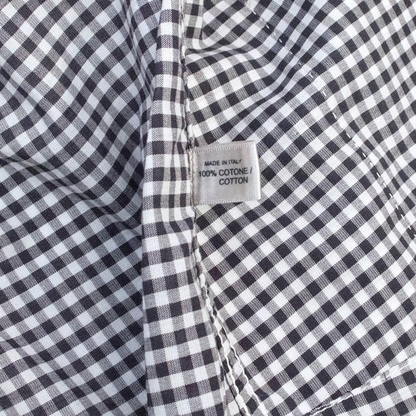 Bottega Veneta Black and White Checkered Cotton Blazer For Sale 4