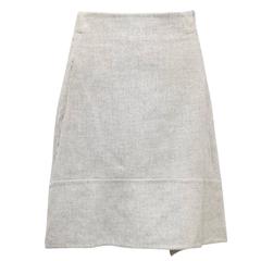 Akris Grey Cashmere Double-Face Skirt 8