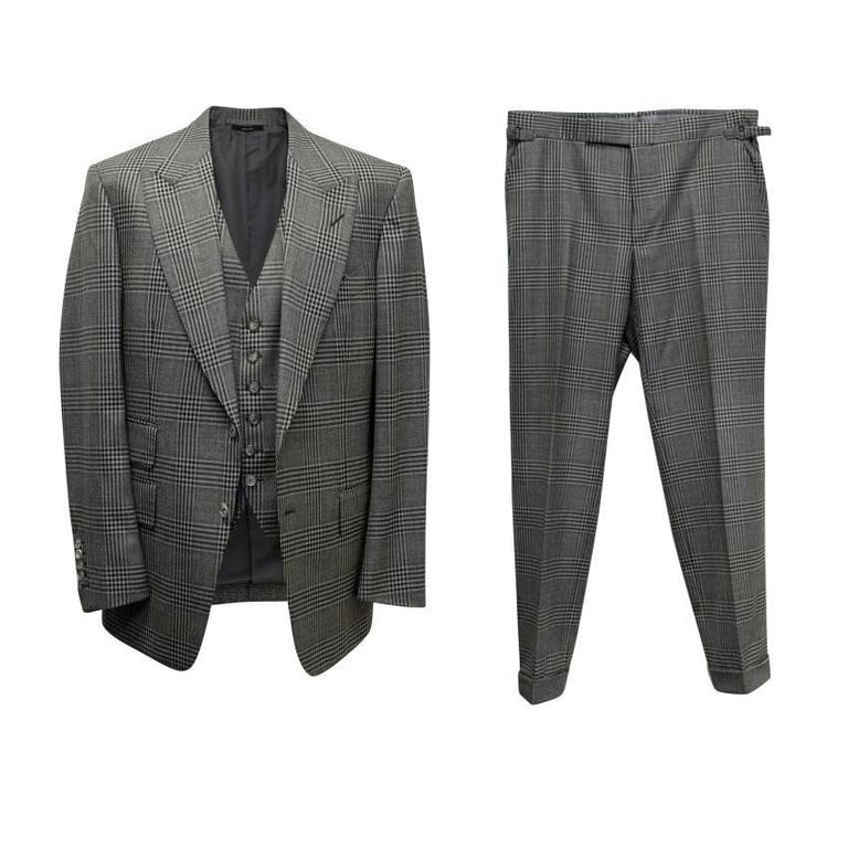Tom Ford Grey Checked Three Piece Suit at 1stDibs | three piece suit tom  ford