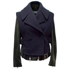 Philip Lim Leather and Wool Layered Jacket 4