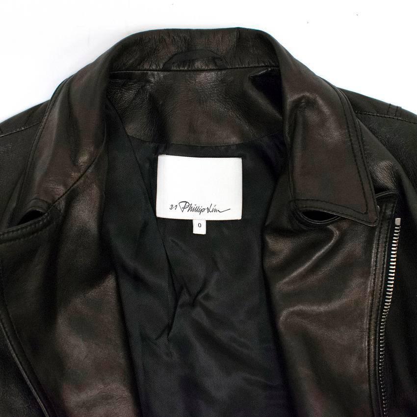 Black Philip Lim Leather and Wool Layered Jacket For Sale