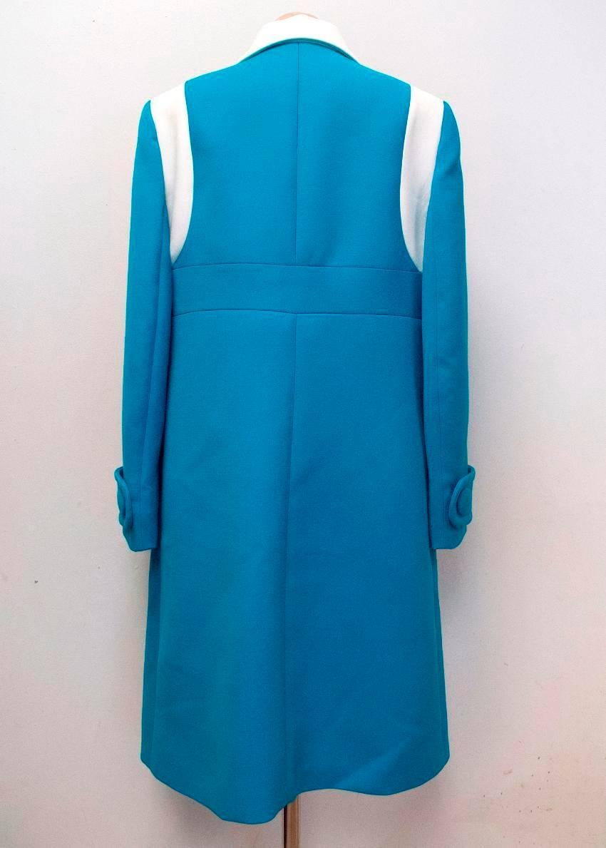 Prada Blue and White Coat US 10 In Excellent Condition For Sale In London, GB