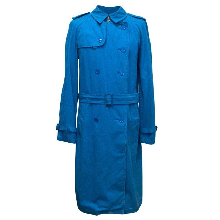 Burberry Men's Blue Trench Coat For Sale