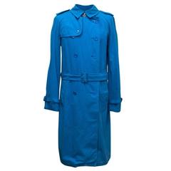 Burberry Men's Blue Trench Coat