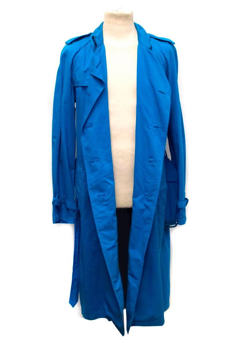Burberry Men's Blue Trench Coat In New Condition For Sale In London, GB