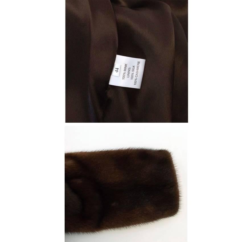 Gerard Darel Chocolate Brown Mink Jacket  In New Condition For Sale In London, GB