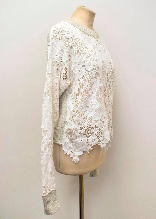 See by Chloe White Crochet Jumper with a Grey Knitted Back at 1stDibs