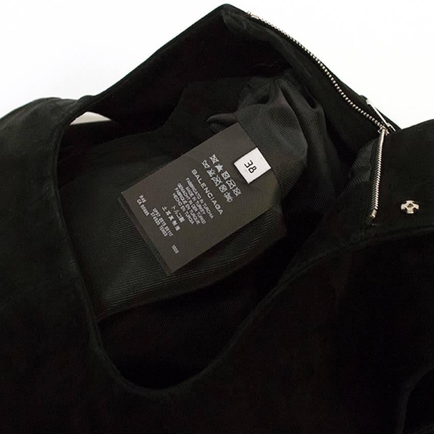 Balenciaga Black Suede Zip-Front Sleeveless Dress For Sale 1