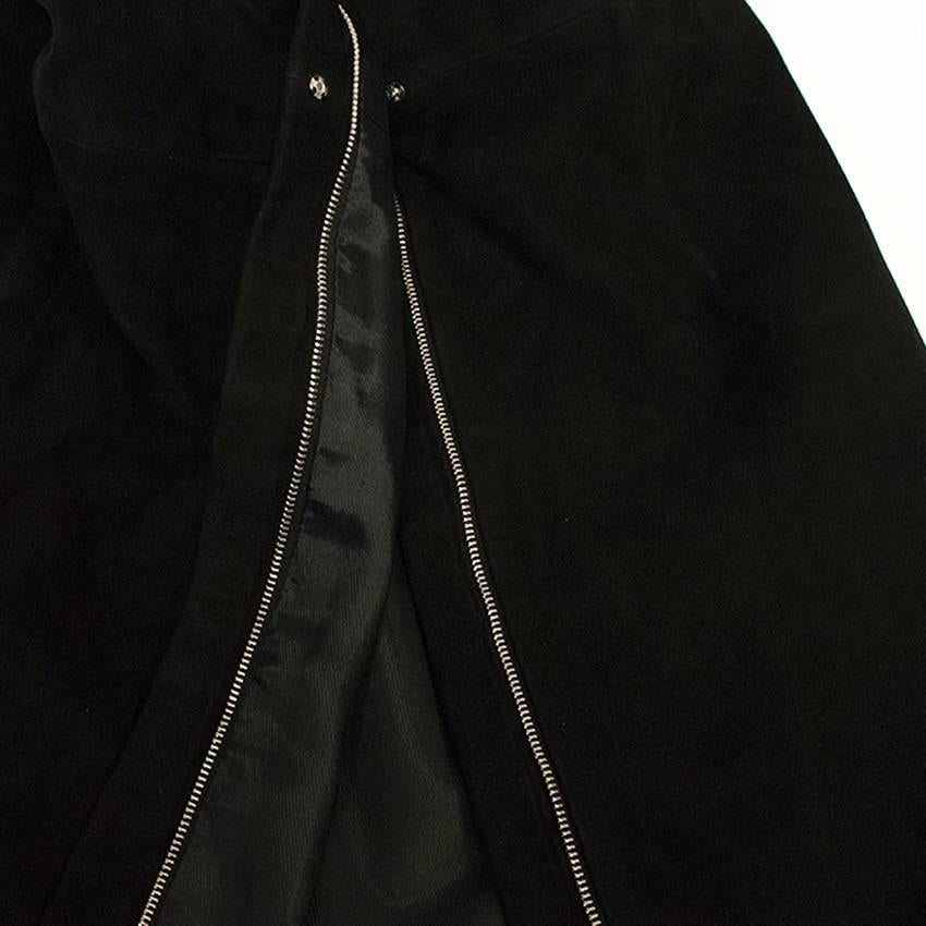 Women's Balenciaga Black Suede Zip-Front Sleeveless Dress For Sale