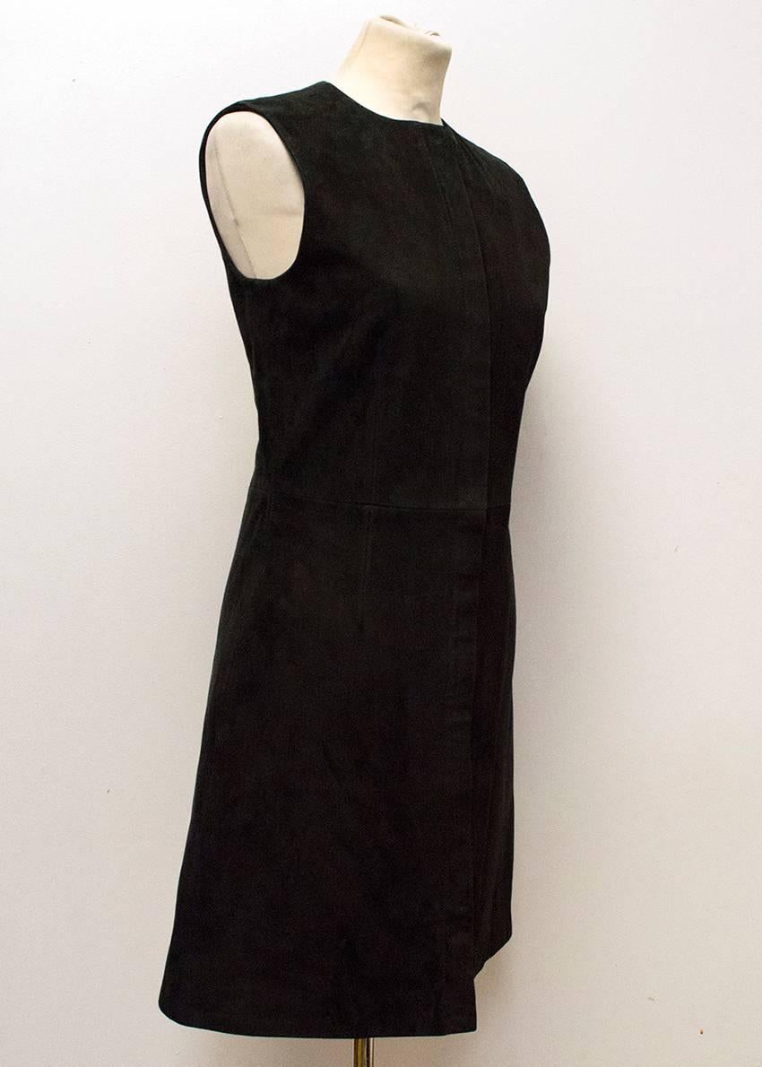 Balenciaga black suede zip-front sleeveless dress.
The dress is fully-lined and features a full length front zipper and a round neck when zipped up. 
The dress is in great condition.

Condition: 9.5/10

Approx measurements: Length: 86cm