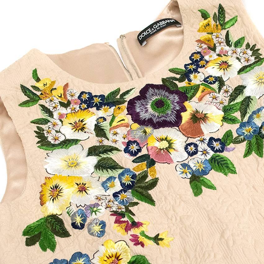 Dolce & Gabbana Pale Pink Floral Embroidered Top For Sale 4